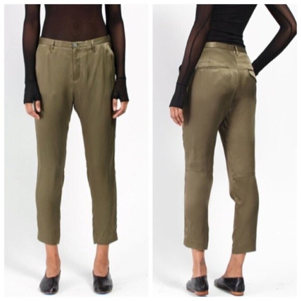 HOPE Stockholm Krissy Cropped Trousers Women’s Size 42‎ Green Viscose